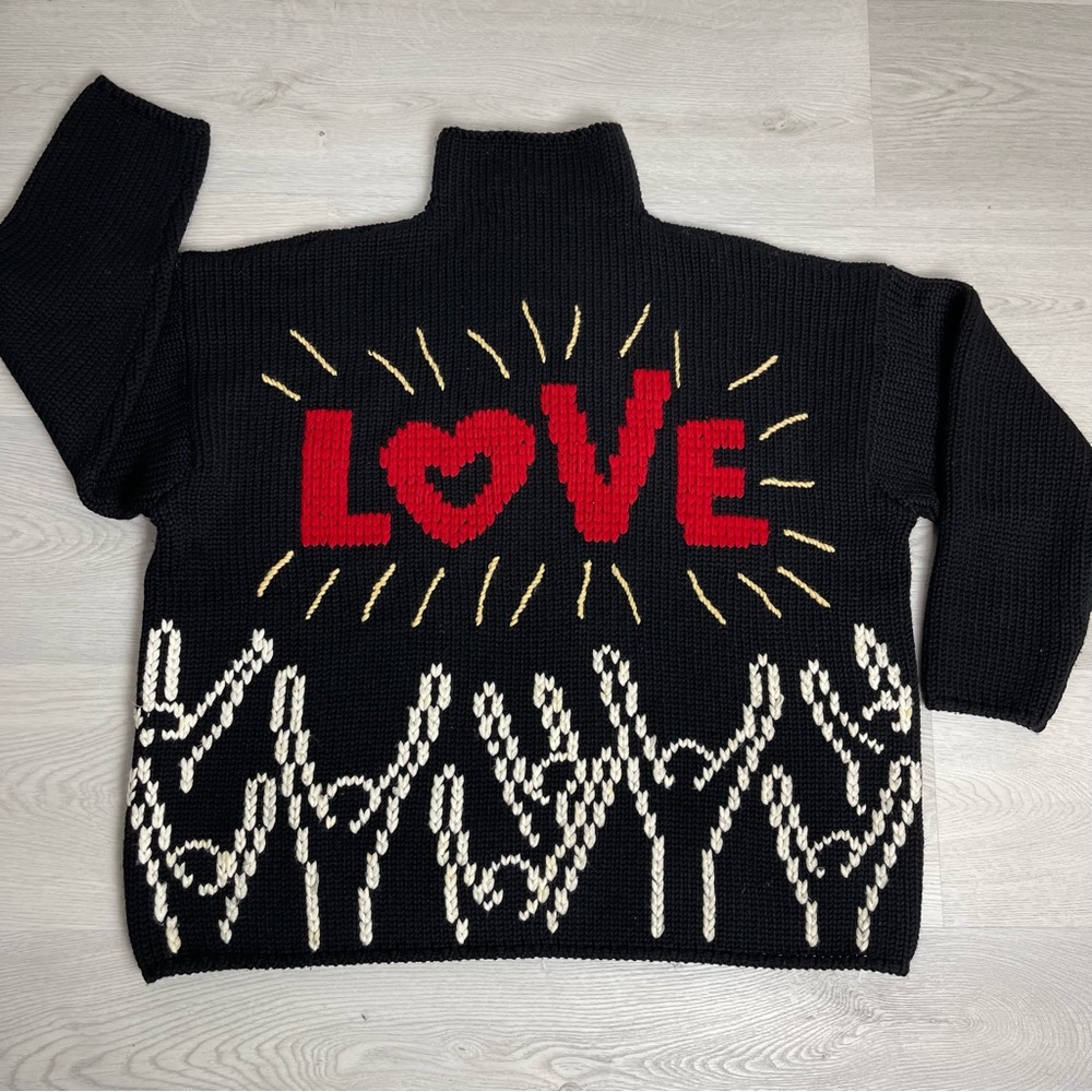 Vintage DOLCE & GABBANA Heavy Wool Knit Oversized pullover Funnel Neck Sweater - Picture 1 of 10